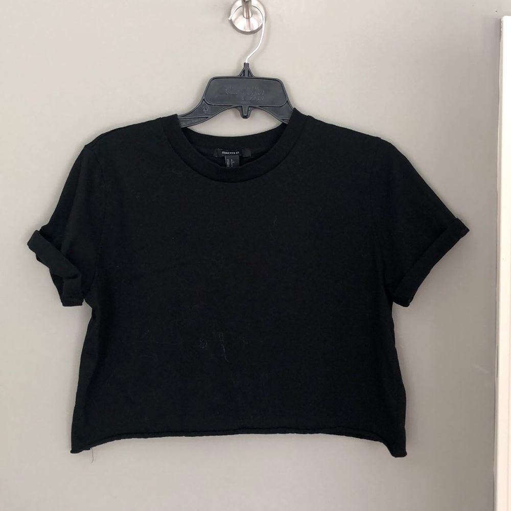 Forever21, S, cropped black tee